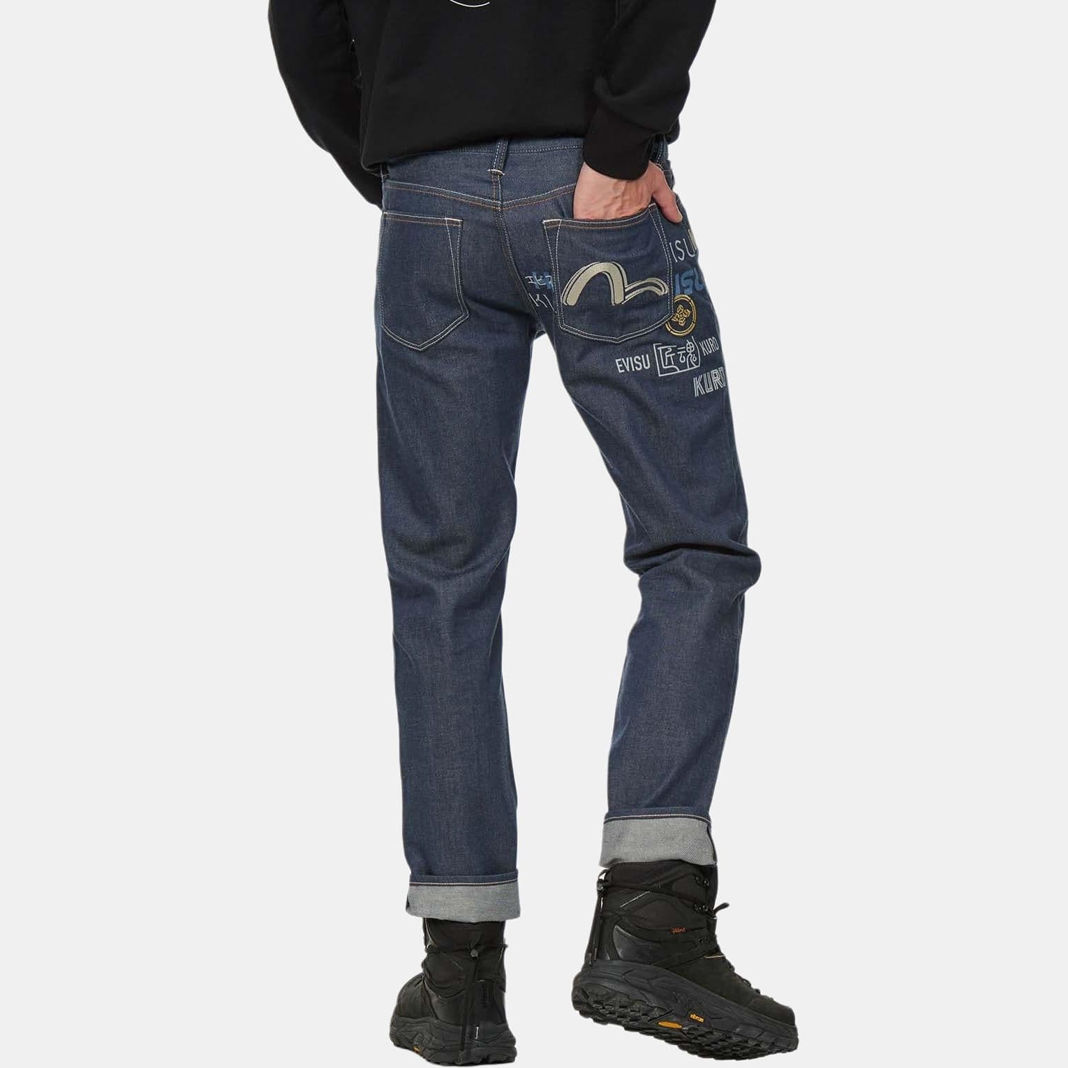 Штаны EVISU Straight Jeans Denim Blue — фото 6