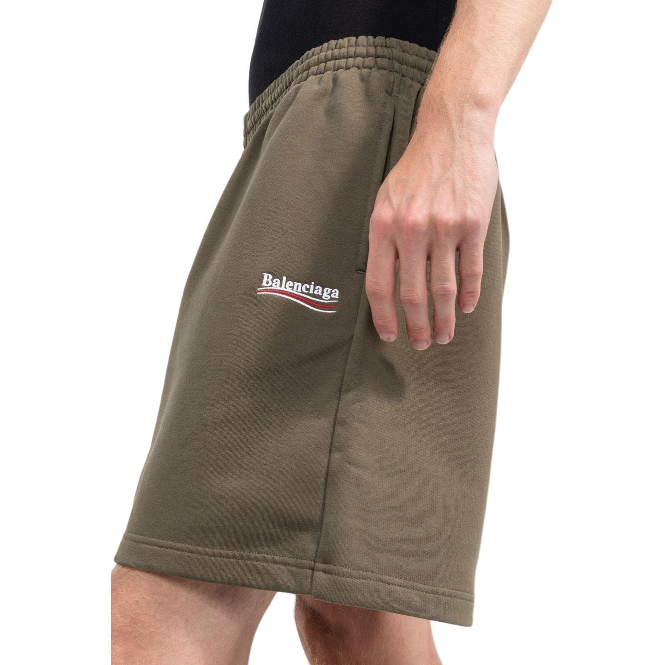 Balenciaga FW22 Logo Shorts Kids Military Green - изображение 5