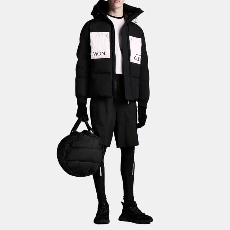 Зимняя куртка Moncler FW21 Logo Block Hoodie Down Jacket Black - изображение 4