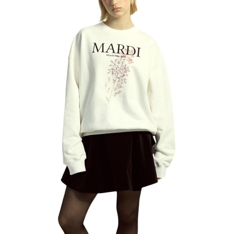 Худи MARDI MERCREDI FW25 LILIES 01 Толстовка с цветочным принтом Белая Женская - изображение 3