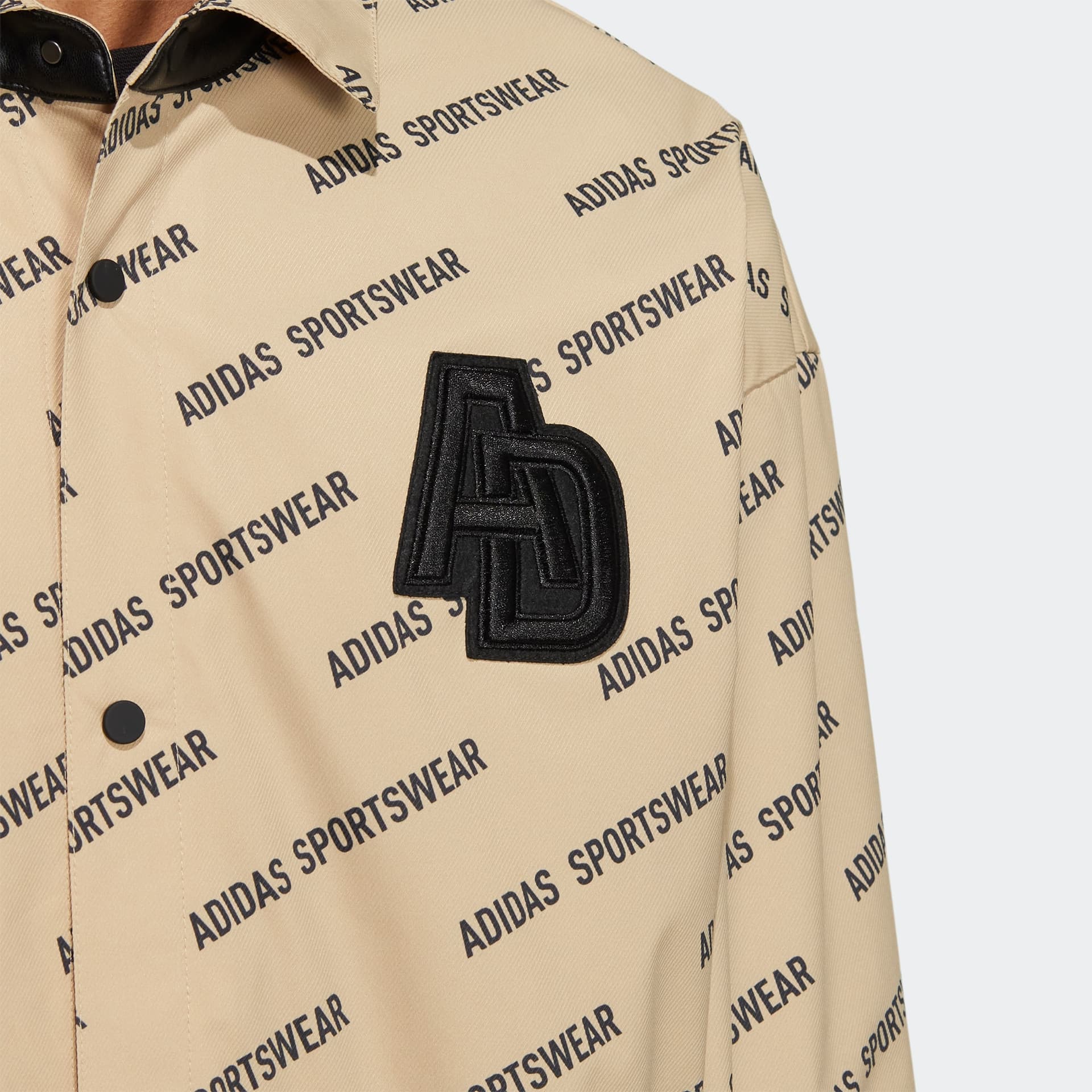 Куртка adidas Logo Print Polo Jacket Beige - изображение 5