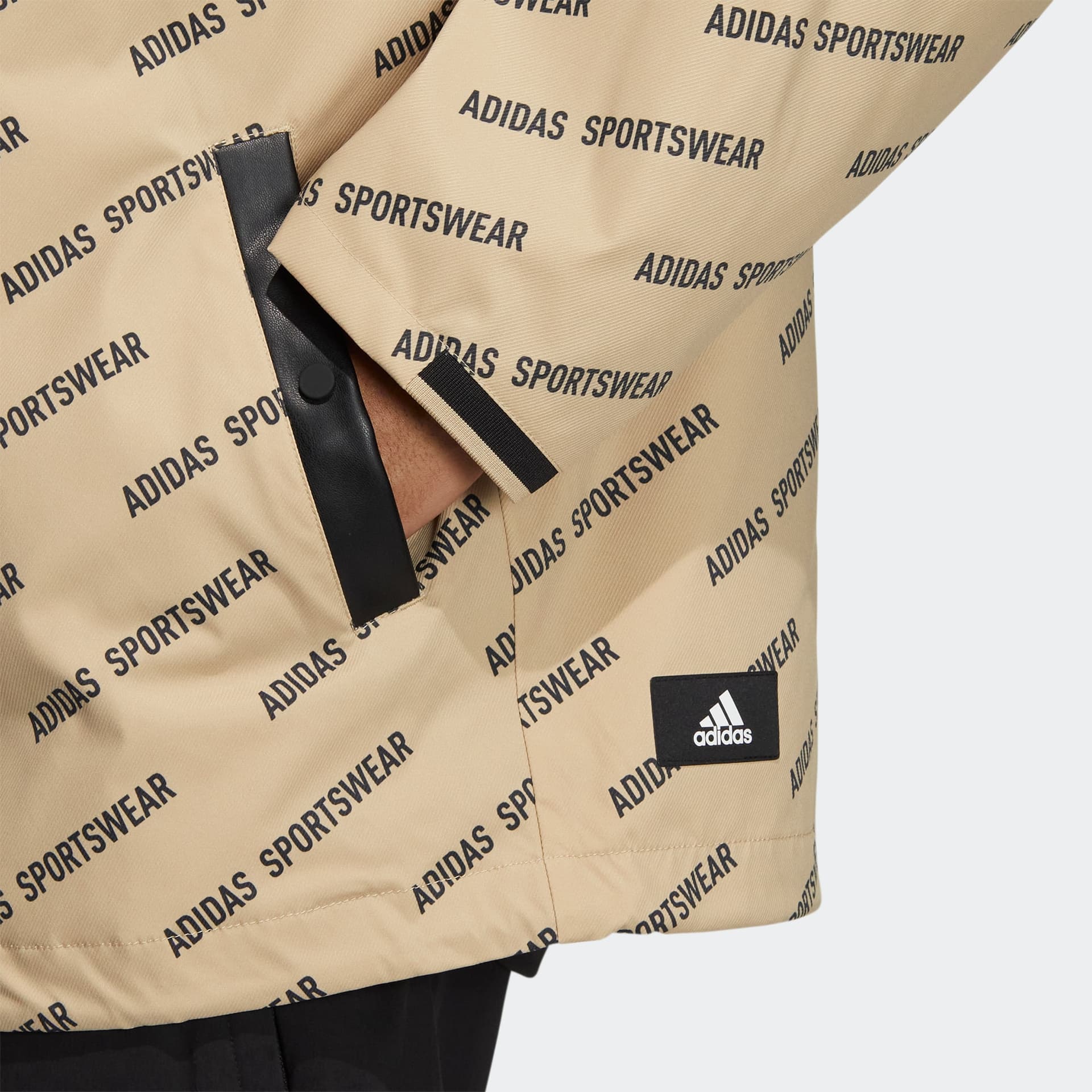 Куртка adidas Logo Print Polo Jacket Beige - изображение 6