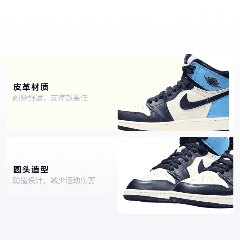 Кроссовки для баскетбола Jordan Air Jordan 1 "Obsidian" GS - изображение 2