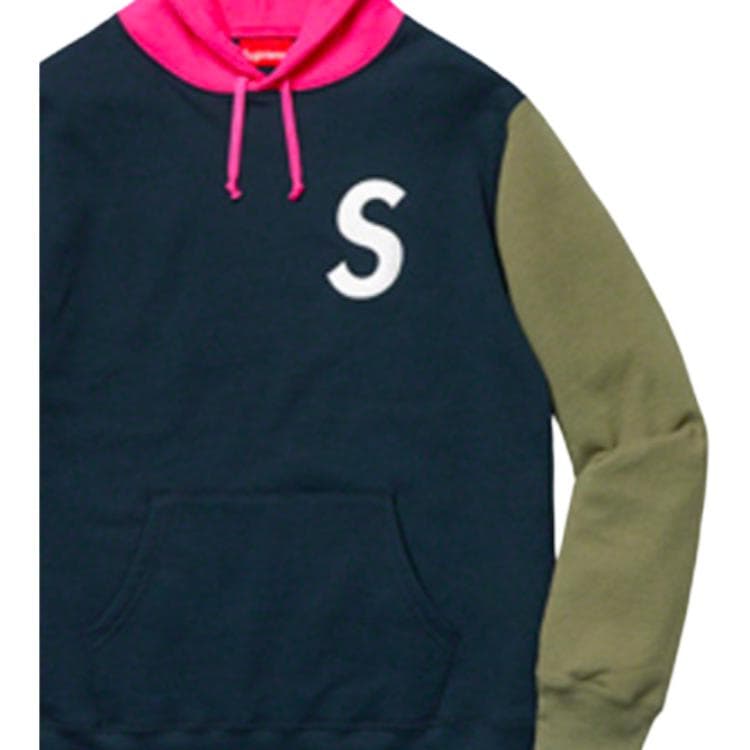 Худи Supreme SS19 S Logo Colorblocked Hoodie Navy - изображение 3