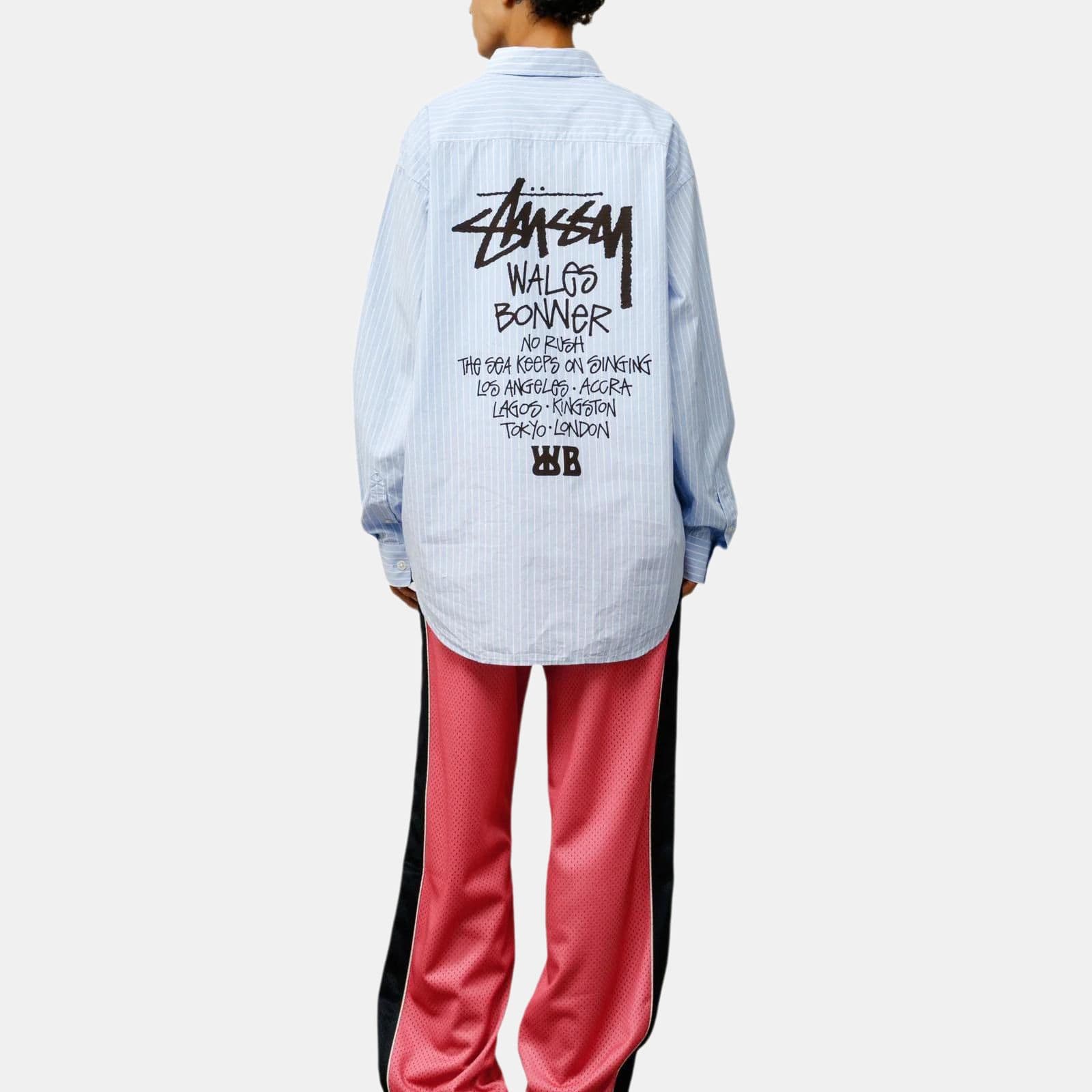 Рубашка Stussy Wales Bonner FW25 POPLIN SHIRT logo - изображение 3