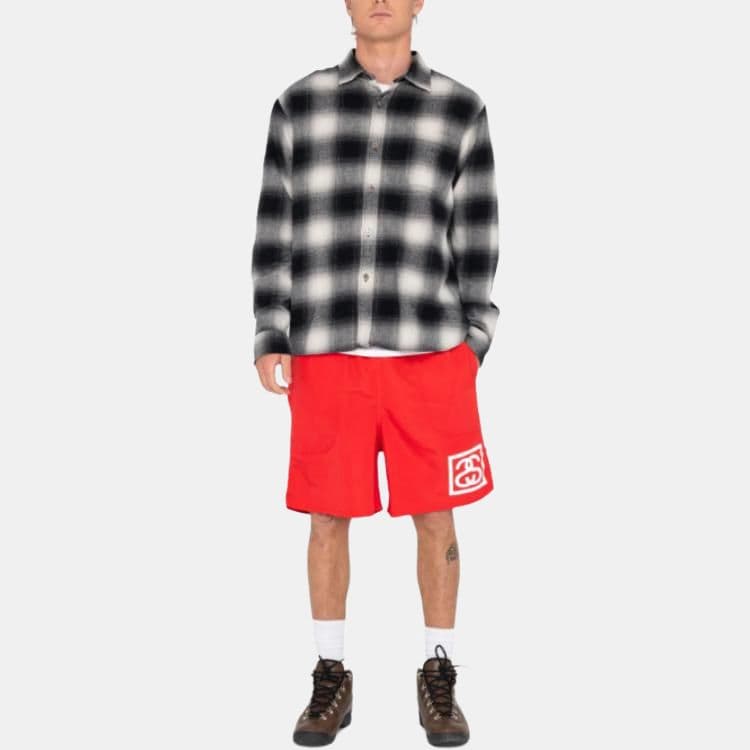 Тренировочные штаны Stussy Logo Print Shorts Red - изображение 4