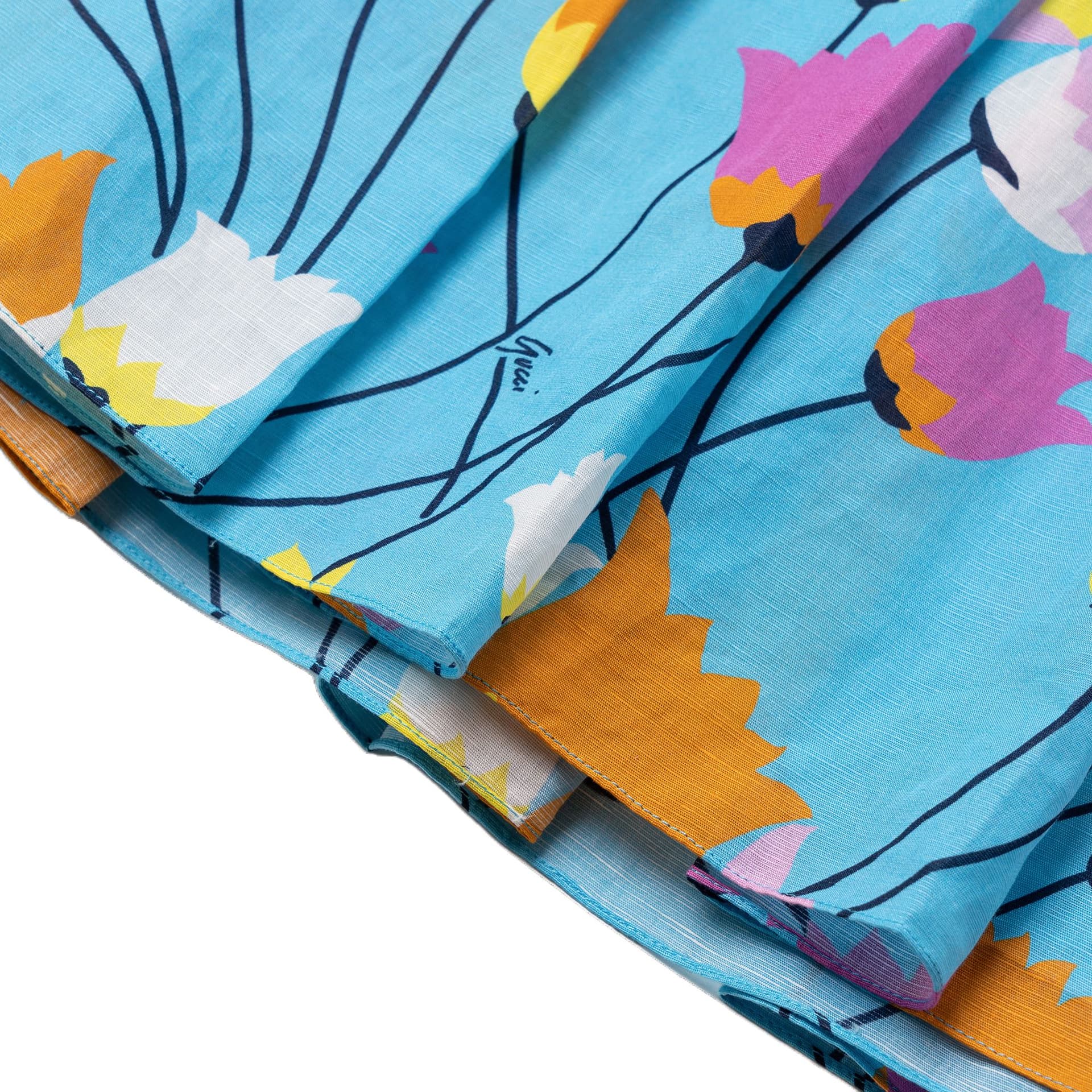 Платье Gucci Tulip Print Dress Blue - изображение 3