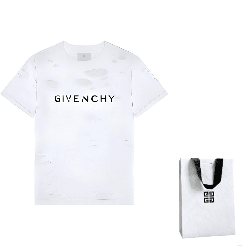 Футболка Givenchy SS23 Logo Print Distressed T-Shirt White — фото 7