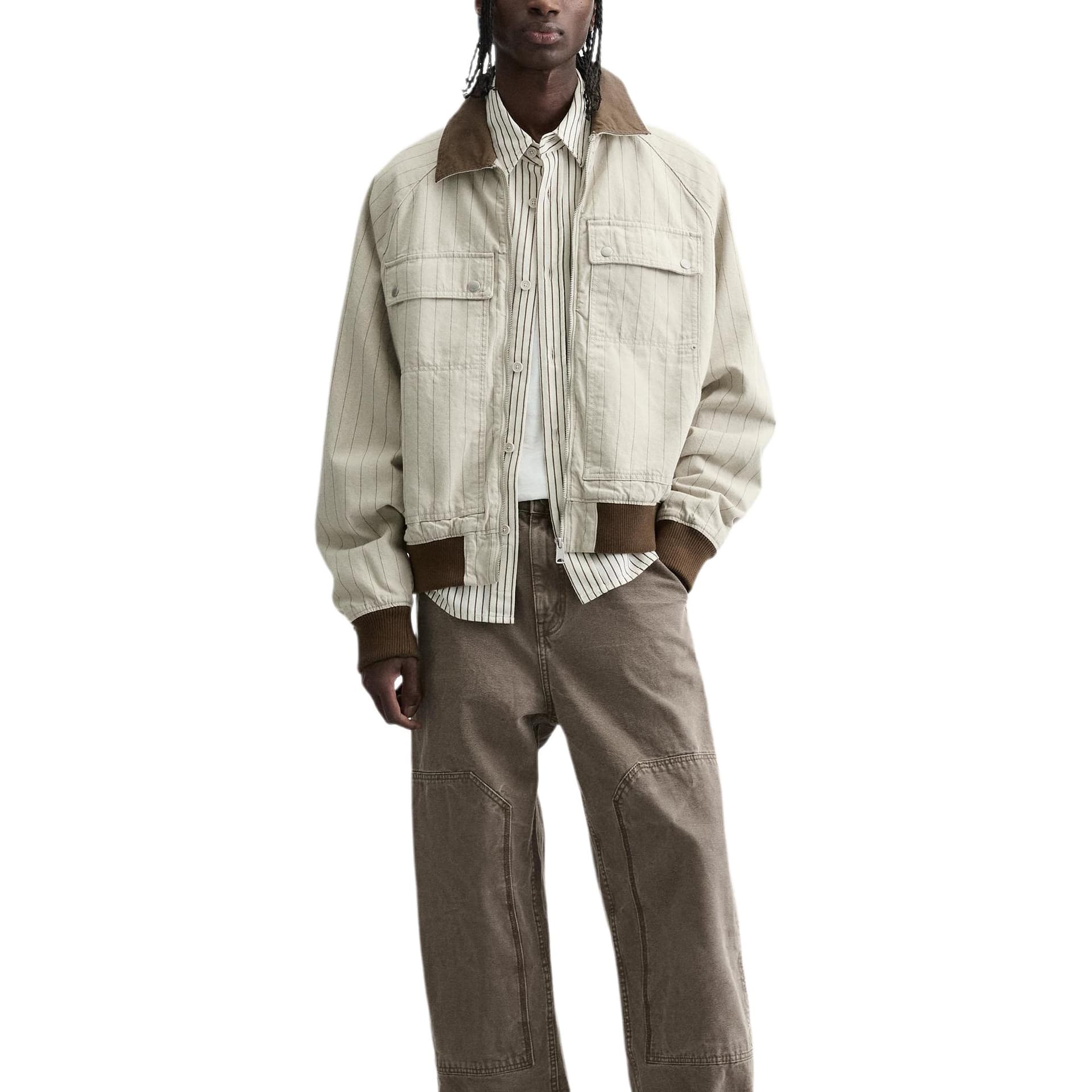 Куртка ZARA Striped Colorblock Jacket - изображение 6