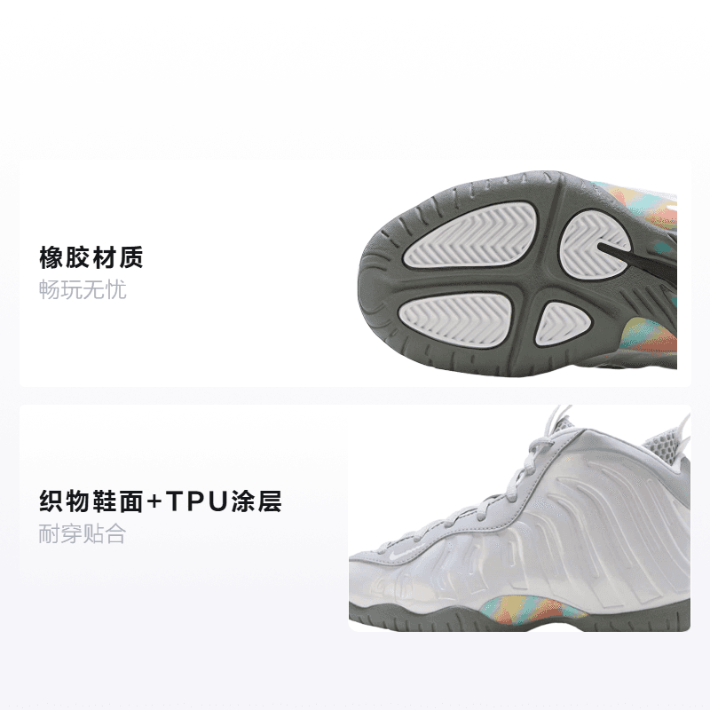 Кроссовки для баскетбола Nike Foamposite One Little "Rainbow Pixel" - изображение 2