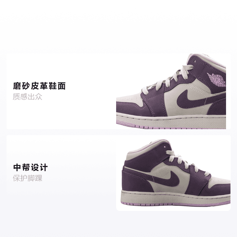 Кроссовки для баскетбола Jordan Air Jordan 1 Mid GS - изображение 2