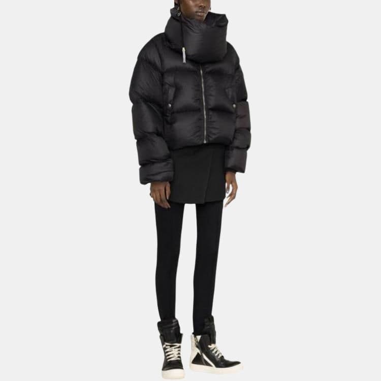 Пуховик Rick Owens High-Neck Down Jacket Black - изображение 6