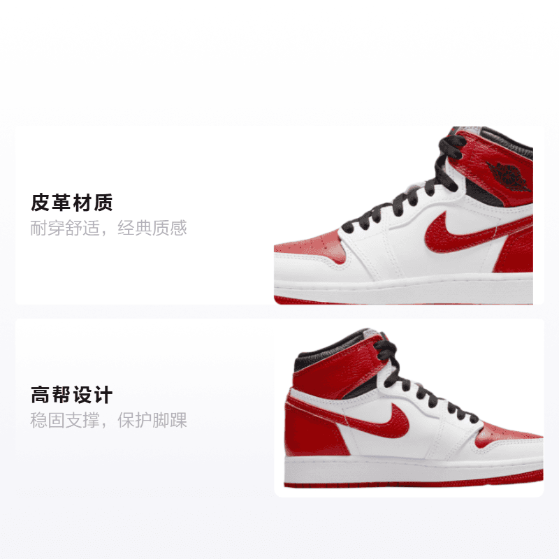 Кроссовки для баскетбола Jordan Air Jordan 1 Retro High OG "Heritage" GS - изображение 2
