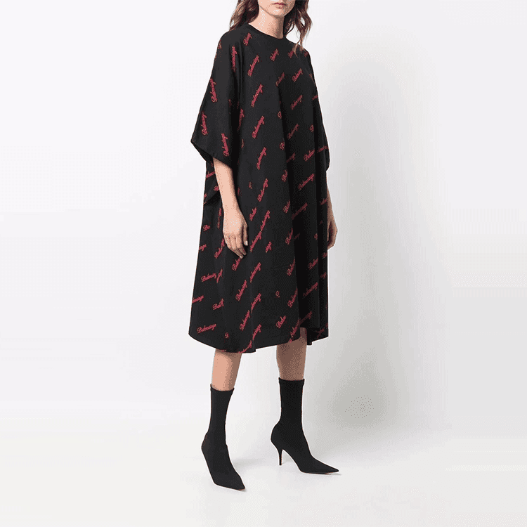 Платье Balenciaga SS22 Logo Dress Black - изображение 6