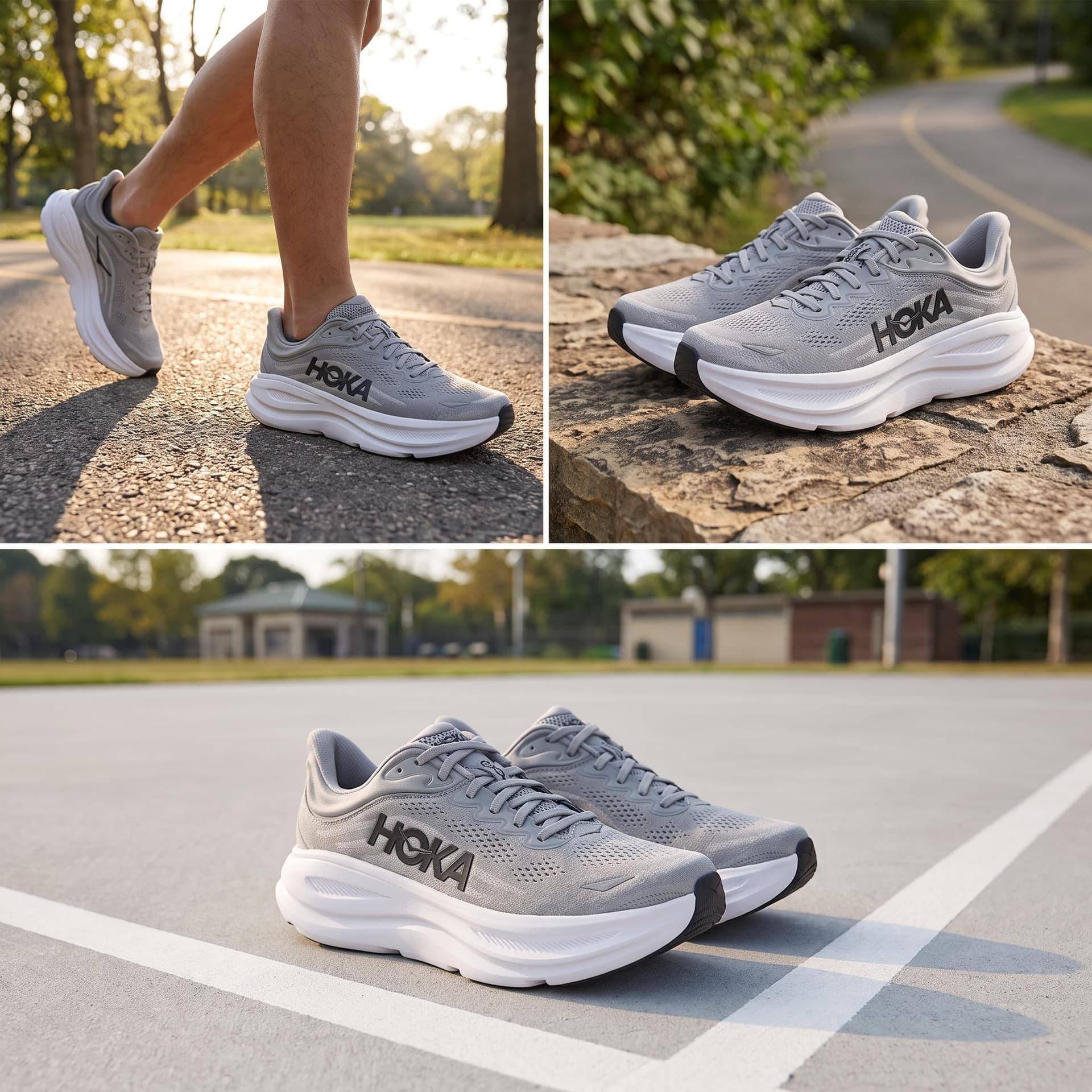 Кроссовки для бега HOKA ONE ONE Bondi 9 Galactic Grey Stellar Grey — фото 2