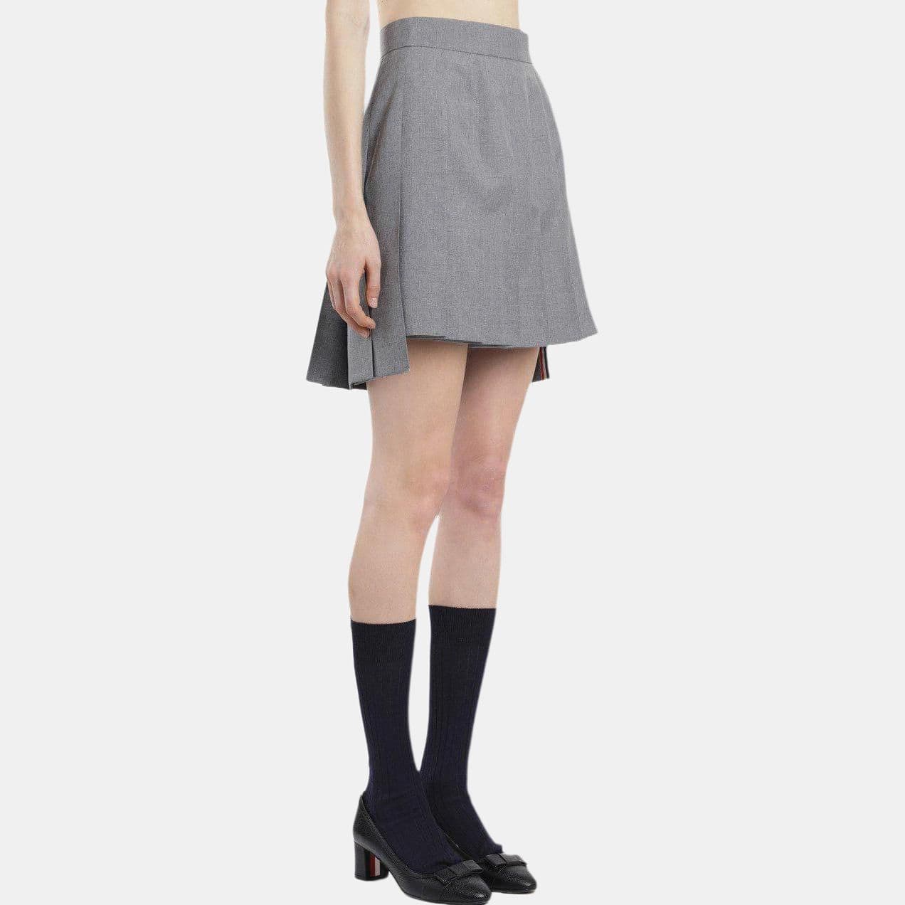Thom Browne Pleated Mini Skirt Gray - изображение 2