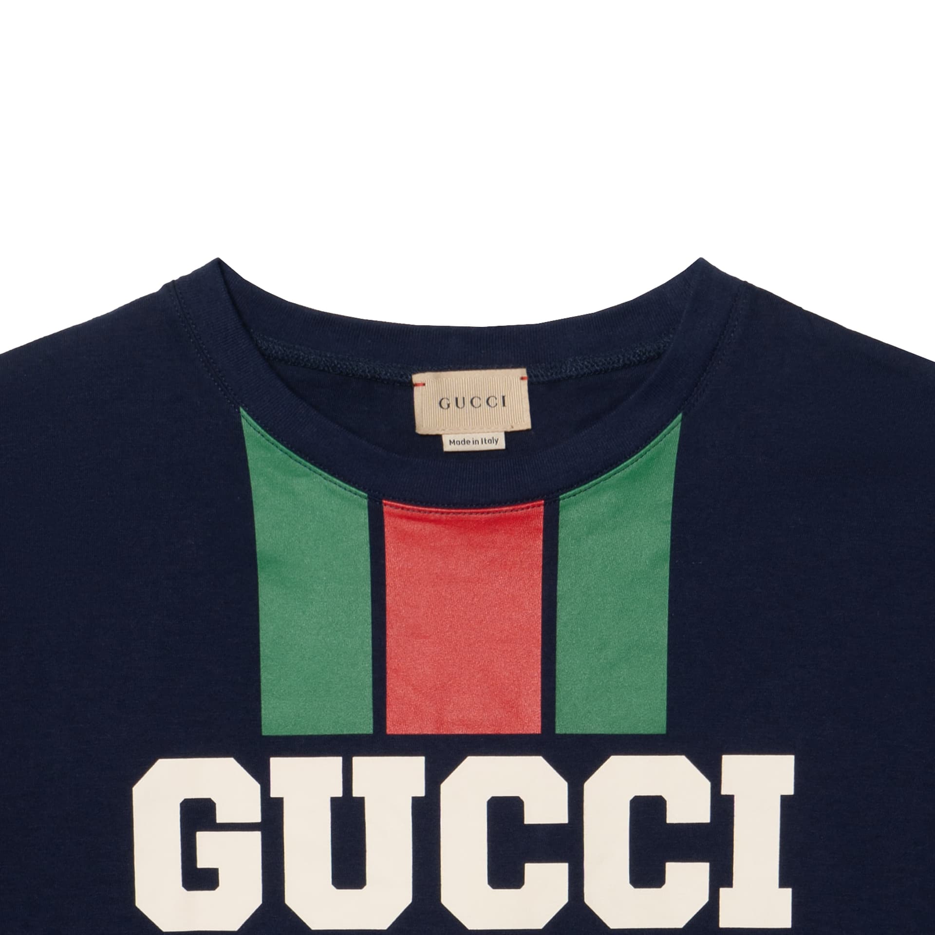 Футболка Gucci FW24 Logo Stripe Tee Navy - изображение 4