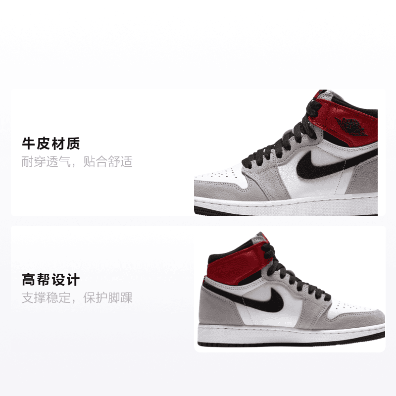 Кроссовки для баскетбола Jordan Air Jordan 1 High OG Smoke Grey "Union" GS - изображение 2