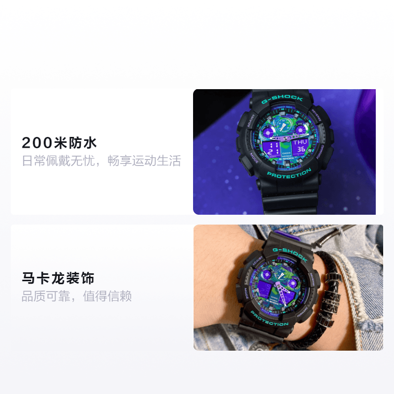 Часы Casio G-Shock GA-100BL-1A & Baby-G BA-110TM-7A - изображение 2
