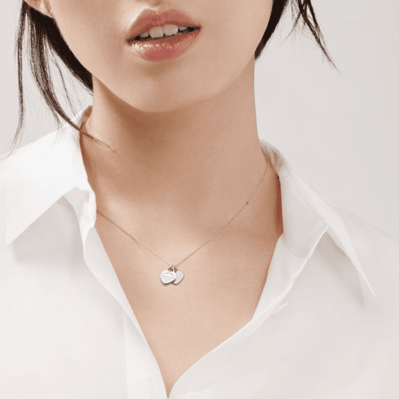 Ожерелье Tiffany & Co. Return to Tiffany Mini Double Heart Pendant Necklace - изображение 5