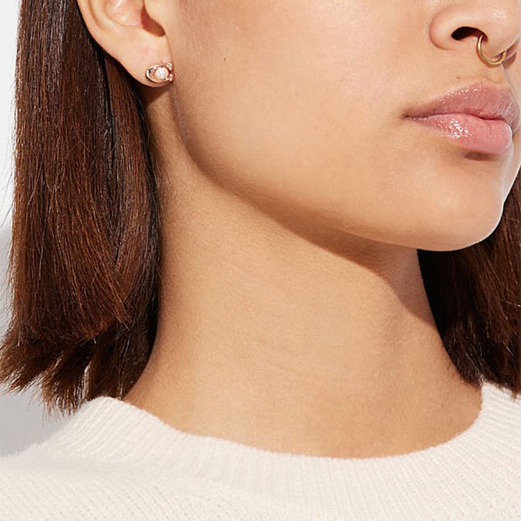 Серьги COACH Rose Gold Earrings - изображение 3