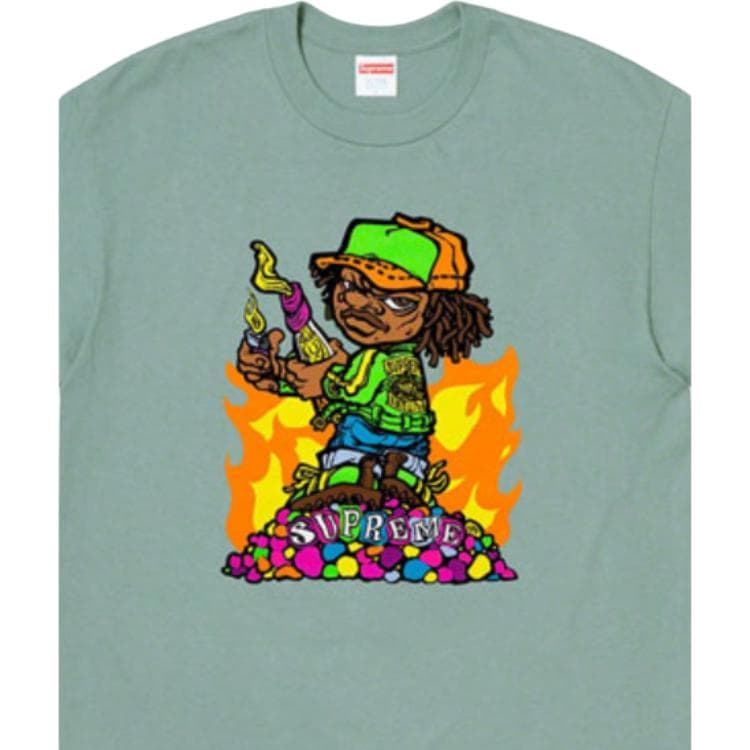 Футболка Supreme SS19 Molotov Kid Tee DarkSage T - изображение 2