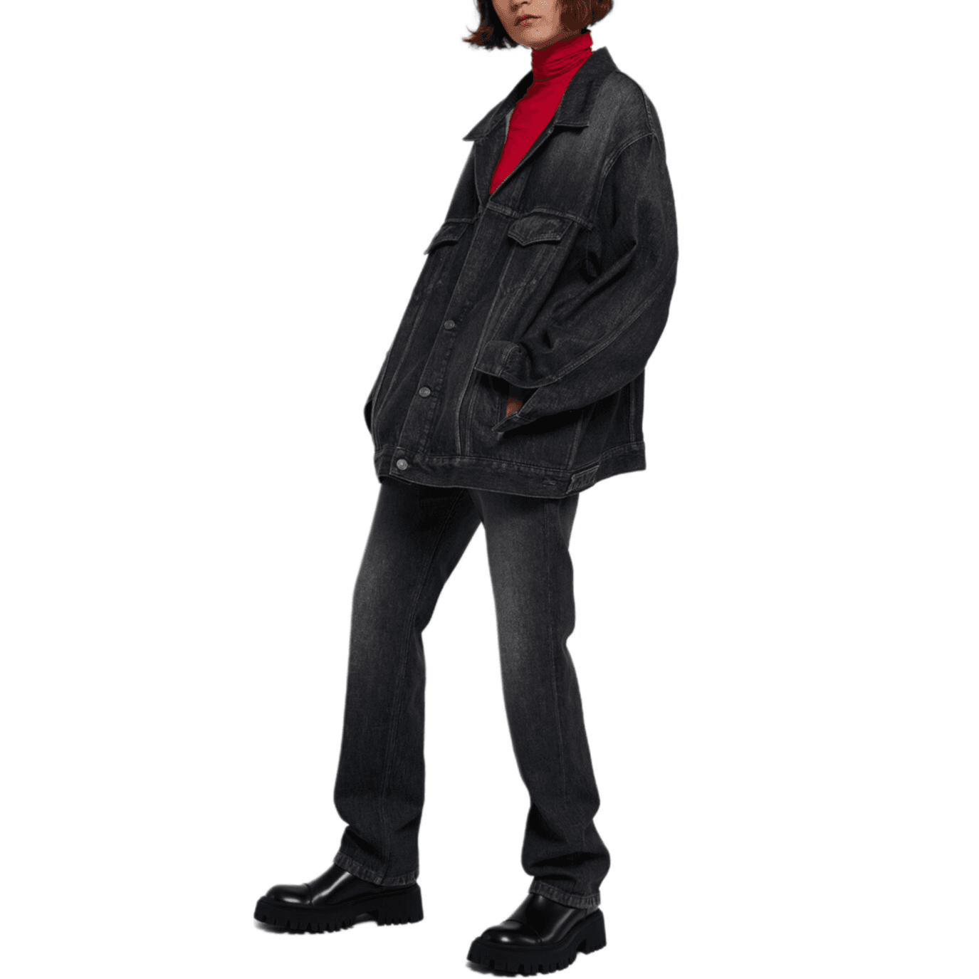 Balenciaga FW21 Denim Jacket Black - изображение 6