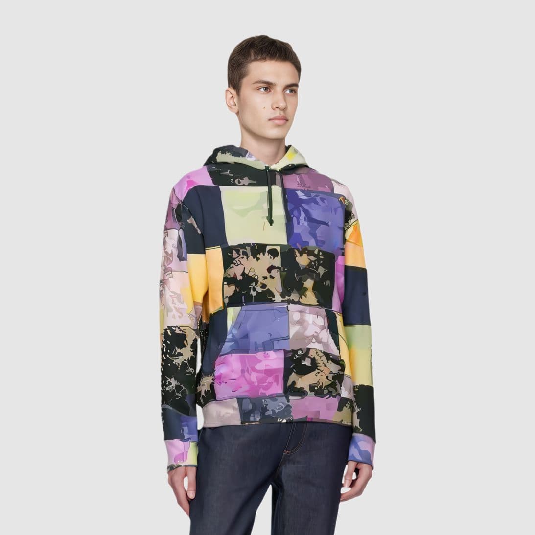 Кофта Supreme SS19 Patchwork Tie Dye Hooded Sweatshirt - изображение 4