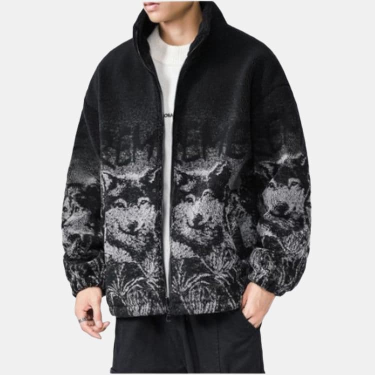 Куртка Supreme Wolf Fleece Jacket Black - изображение 5