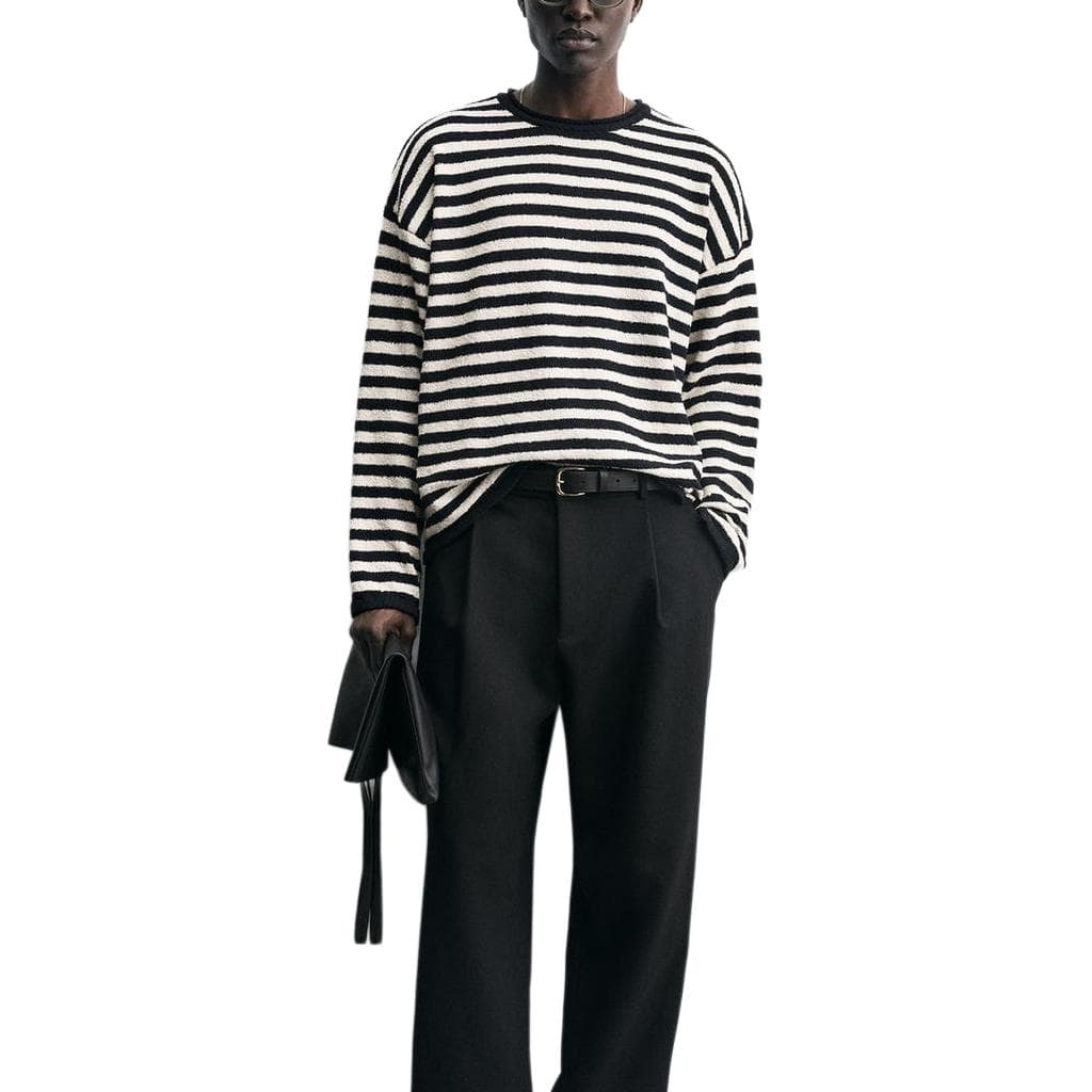 Кофта ZARA Striped Ribbed Crewneck Sweater - изображение 4