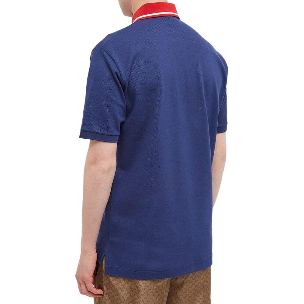 Поло GUCCI SS22 Embroidered Polo Shirt Navy - изображение 4