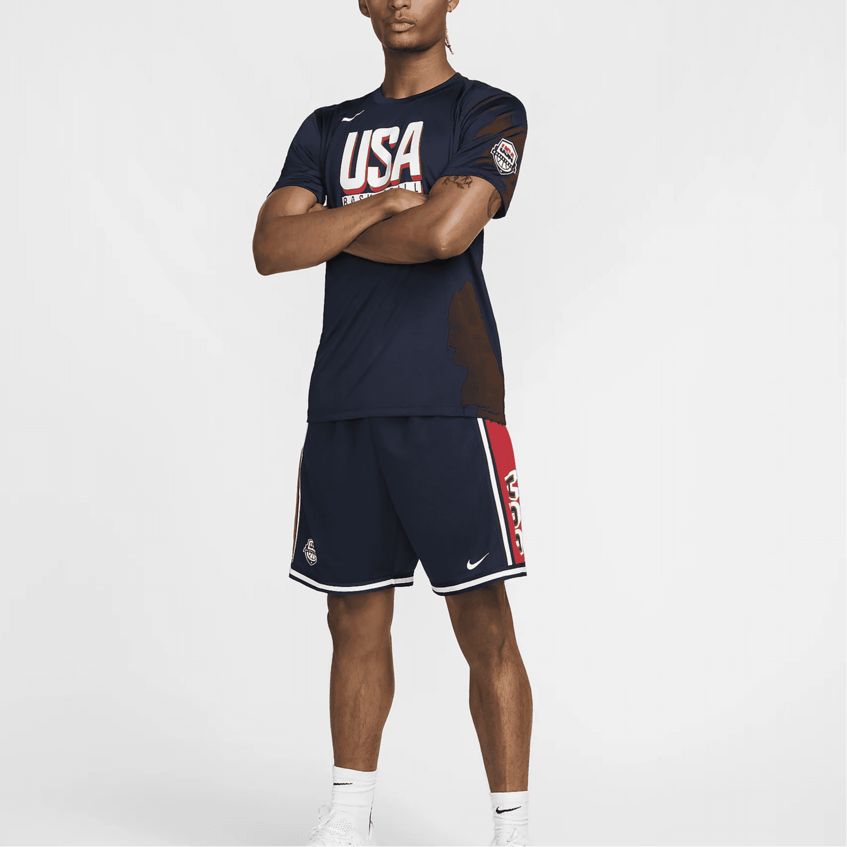 Баскетбольные шорты Nike USAB Obsidian/University Red/White - изображение 3