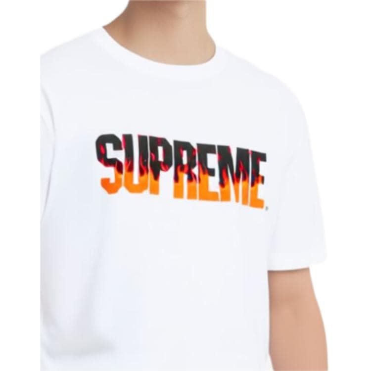 Футболка Supreme Flame S/S Top White - изображение 6