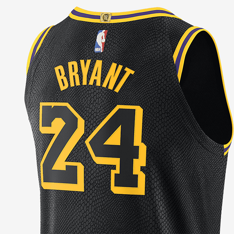 Баскетбольная майка Nike NBA Lakers City Edition Kobe Bryant Authentic Jersey Black - изображение 4