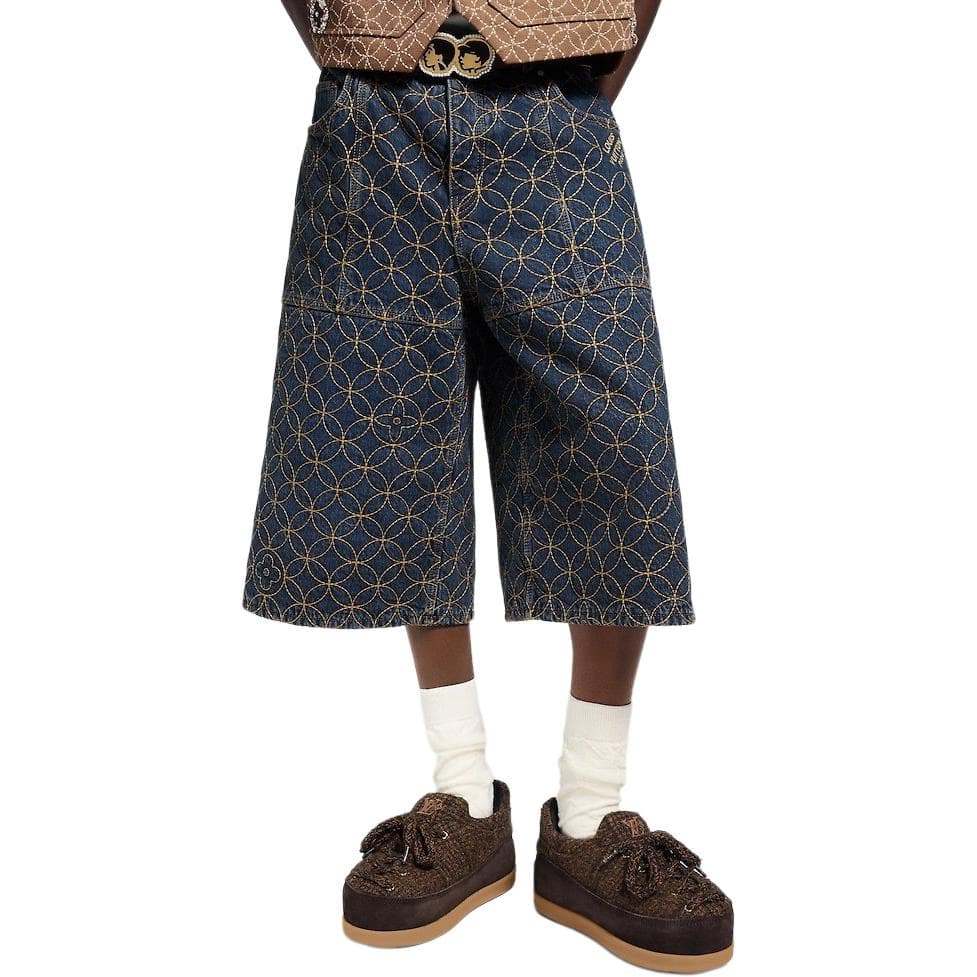 Джинсовые шорты LOUIS VUITTON x Nigo FW25 - изображение 2