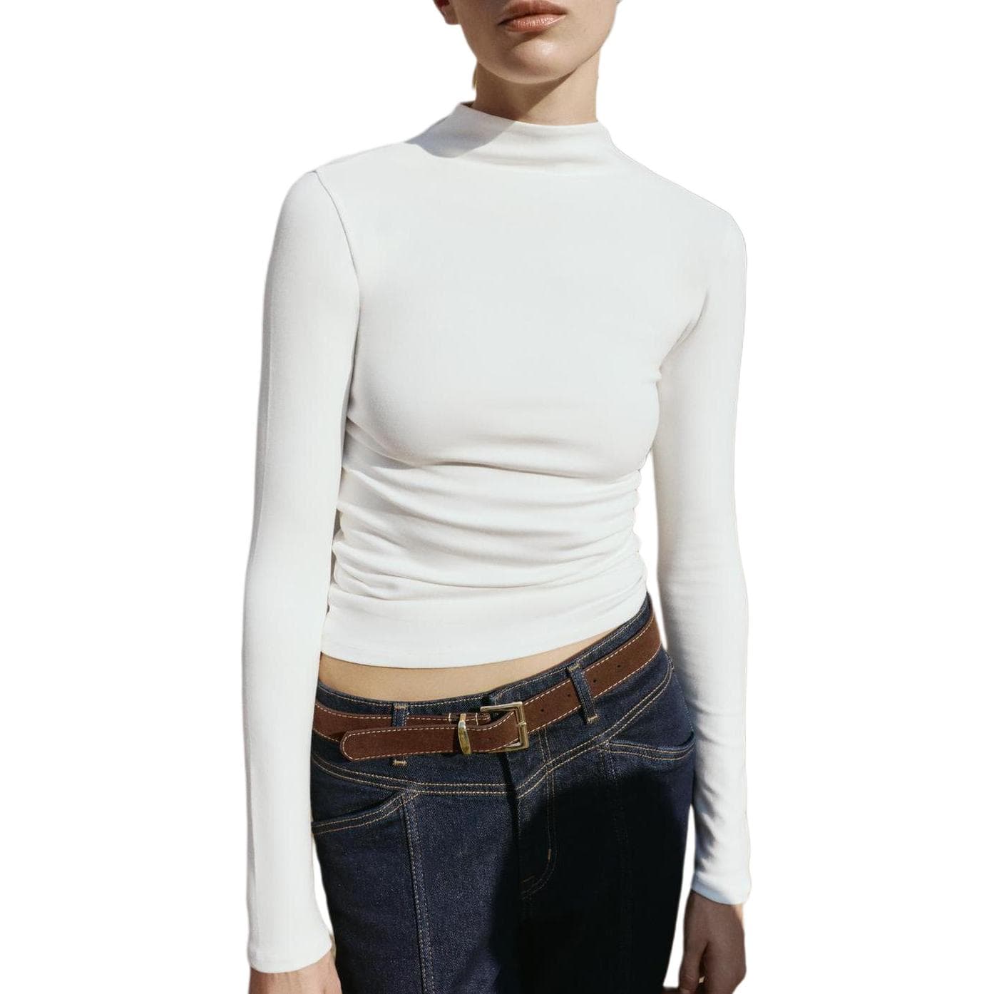 Кофта ZARA Slim Fit Turtleneck Long Sleeve Tee - изображение 4