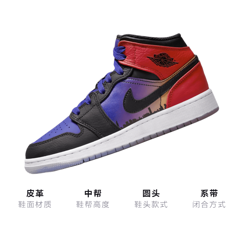 Кроссовки для баскетбола Jordan Air Jordan 1 Mid "Skyline" GS - изображение 3