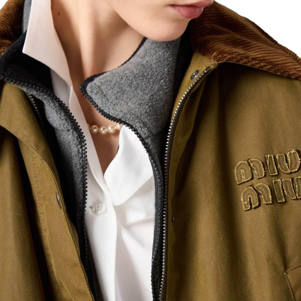Куртка Miu Miu SS24 Logo Embroidered Jacket - изображение 5