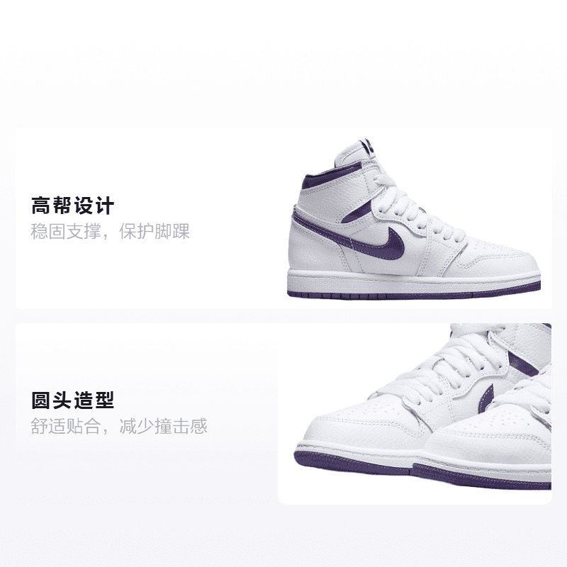 Кроссовки для баскетбола Jordan Air Jordan 1 High OG Court Purple BP - изображение 2