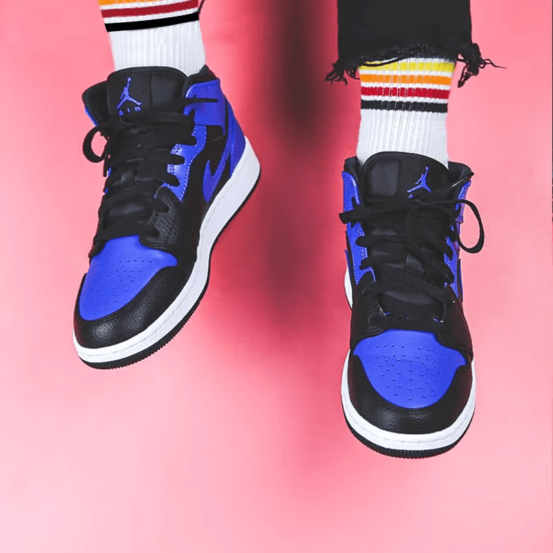 Кроссовки для баскетбола Jordan Air Jordan 1 Mid "Hyper Royal" GS - изображение 4