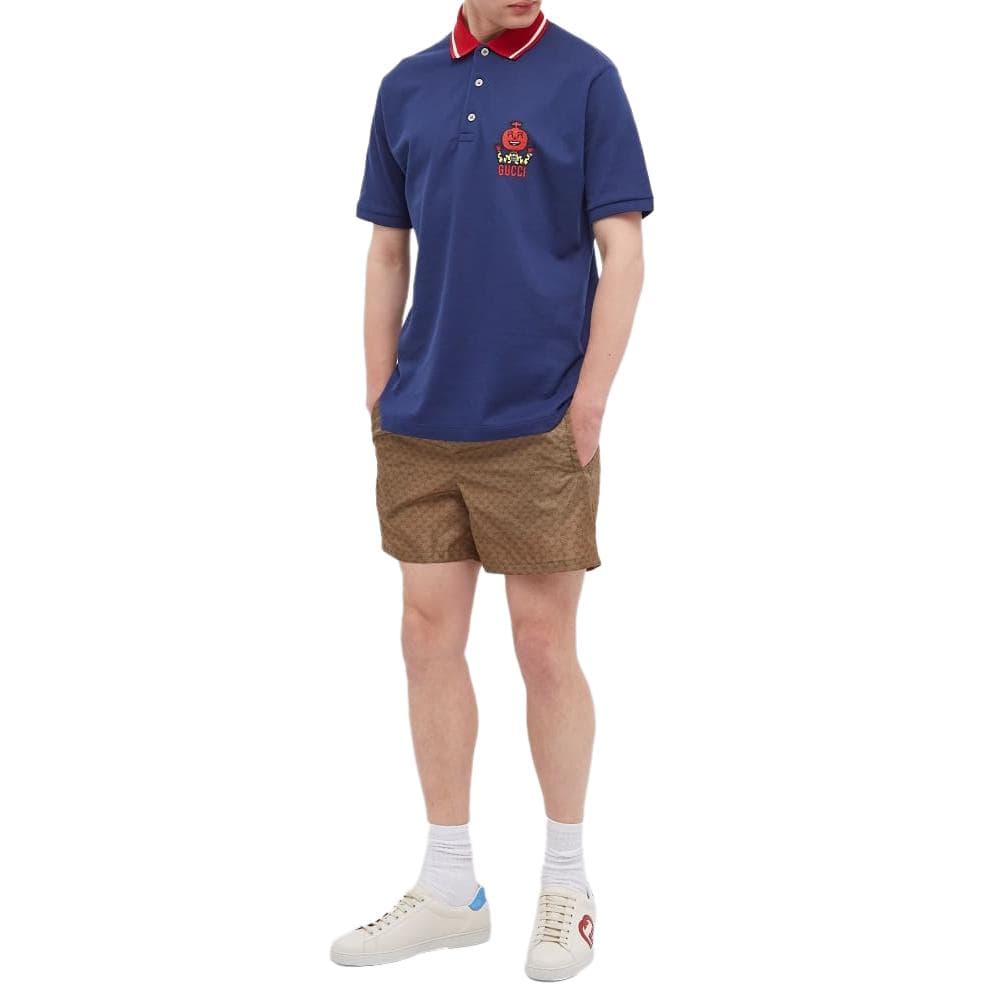 Поло GUCCI SS22 Embroidered Polo Shirt Navy - изображение 3