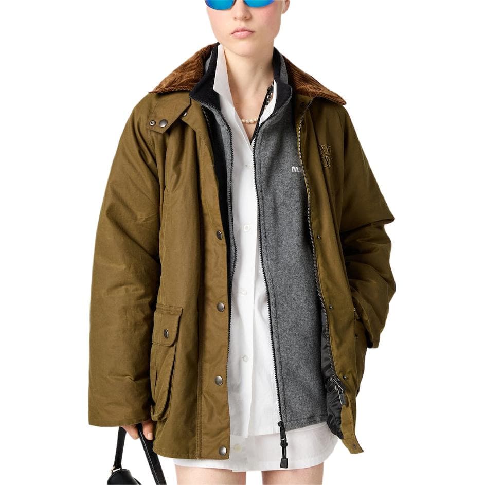 Куртка Miu Miu SS24 Logo Embroidered Jacket - изображение 4