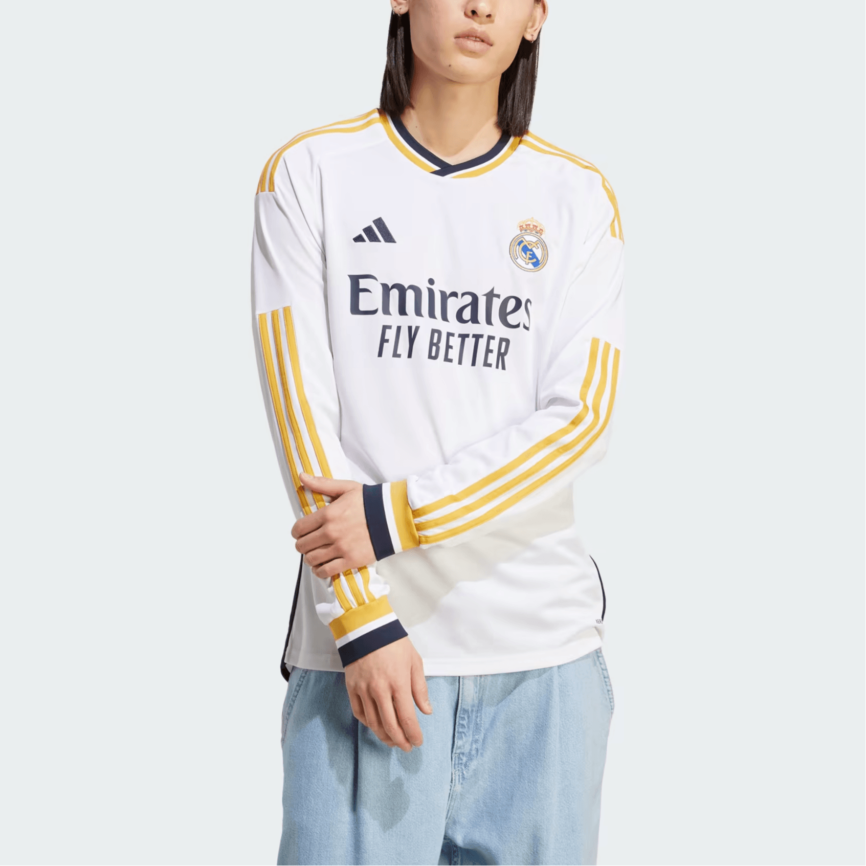 adidas Real Madrid Long Sleeve Soccer Jersey White - изображение 3