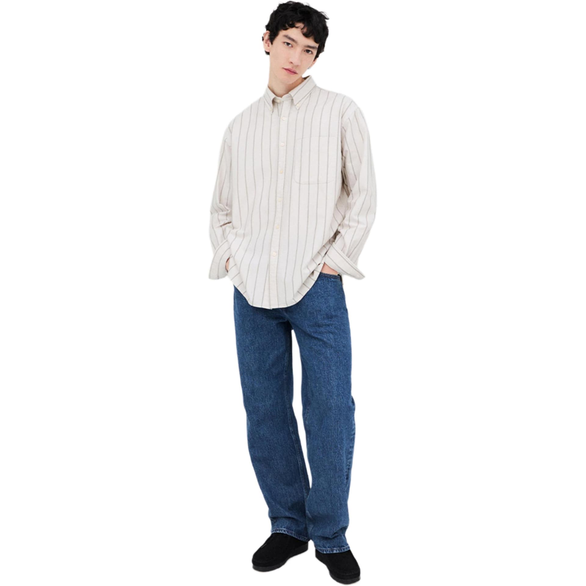 Штаны UNIQLO Озерно-голубой Мужской Джинсы - изображение 4
