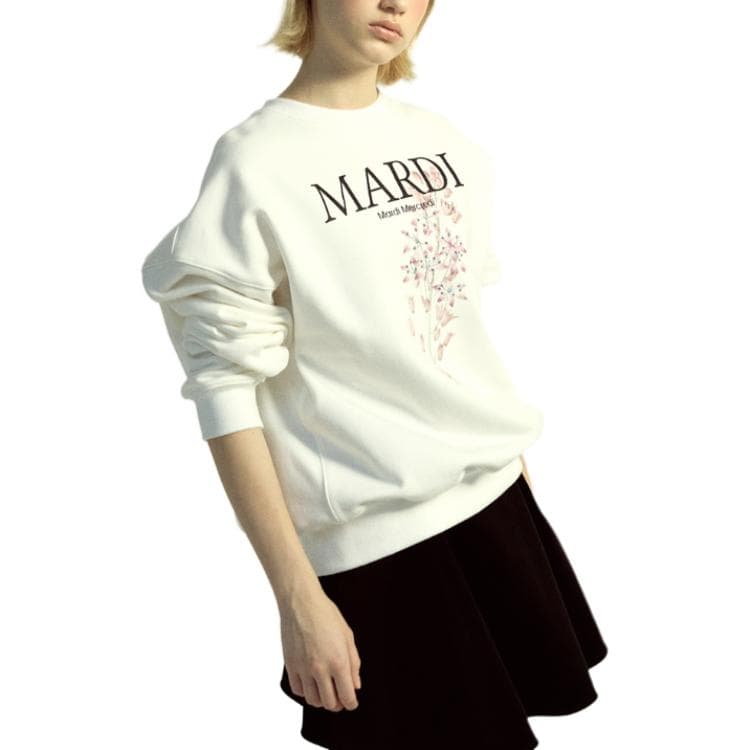 Худи MARDI MERCREDI FW25 LILIES 01 Толстовка с цветочным принтом Белая Женская - изображение 5