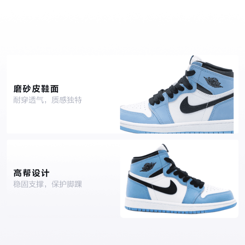 Кроссовки для баскетбола Jordan Air Jordan 1 Retro High OG University Blue - изображение 2