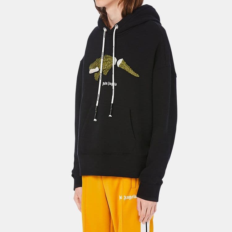 Худи Palm Angels Crocodile Print Hoodie Black — фото 4