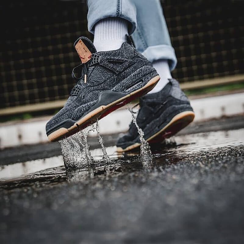 Кроссовки для баскетбола Jordan Air Jordan 4 Retro Levis Black GS - изображение 5