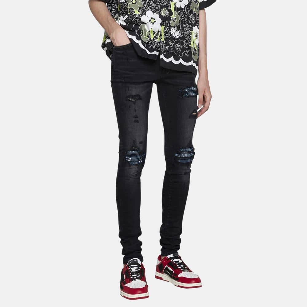 Штаны AMIRI FW22 Distressed Skinny Jeans Black - изображение 5