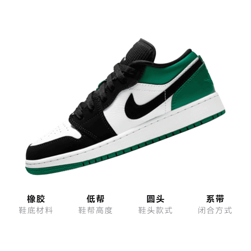 Кроссовки для баскетбола Air Jordan 1 Low GS "Mystic green" - изображение 3